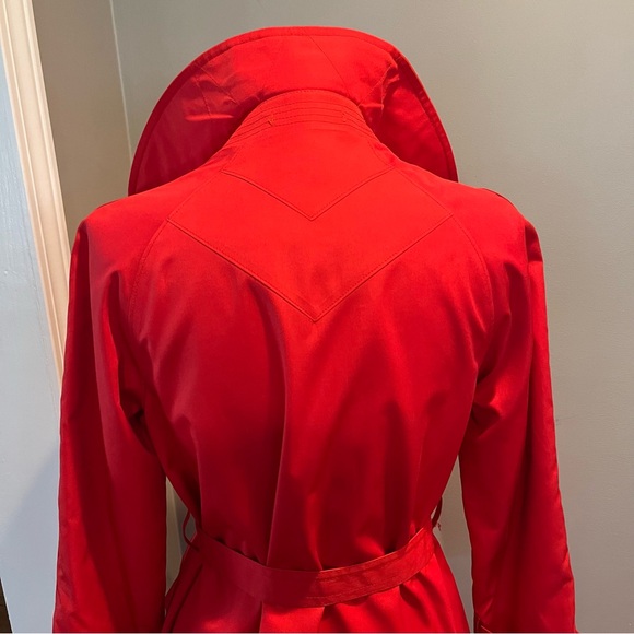 Vintage Misty Harbor Red Trench Coat with Matching Head Scarf, Size 6 - Picture 5 of 16